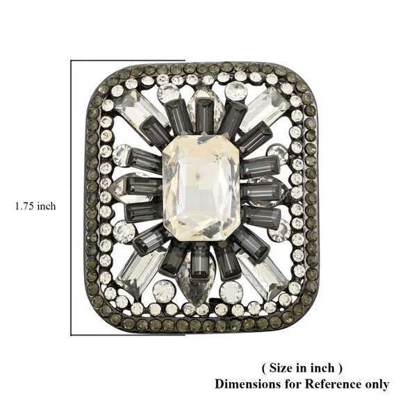 Beautiful Austrian Crystal Skyline Vintage Brooch in Silvertone Large Size - Picture 3 of 3